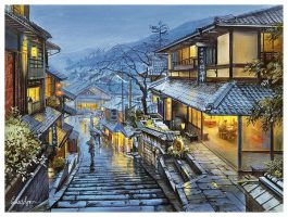 Evgeny Lushpin : Old Kyoto | Pintoo puzzles 1200 pieces