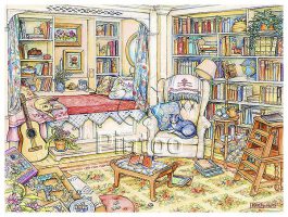 Kim Jacobs : Undisturbed in the Study | puzzles Pintoo 1200 pièces