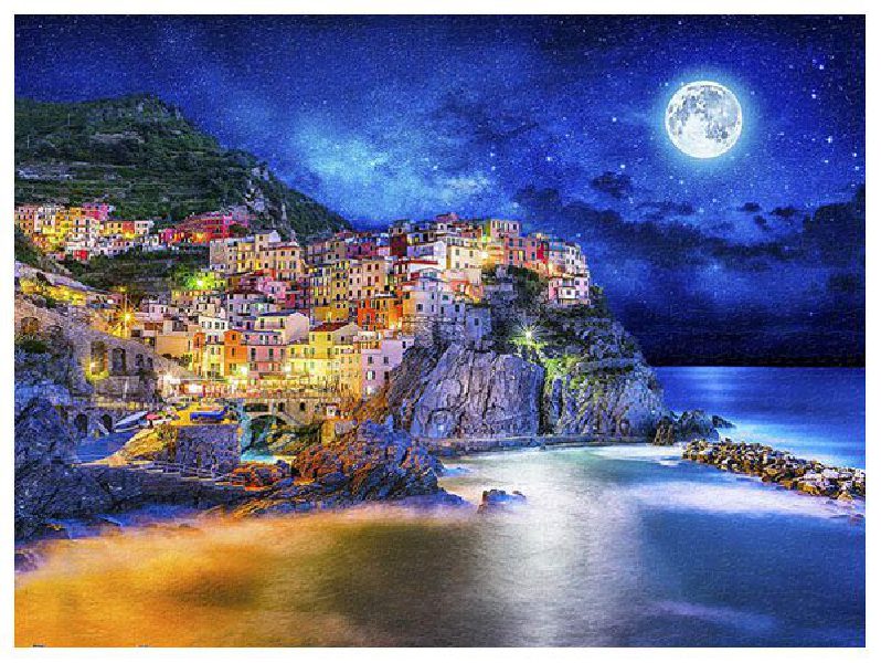 Starry Night of Cinque Terre Italy | puzzles Pintoo 1200 pièces