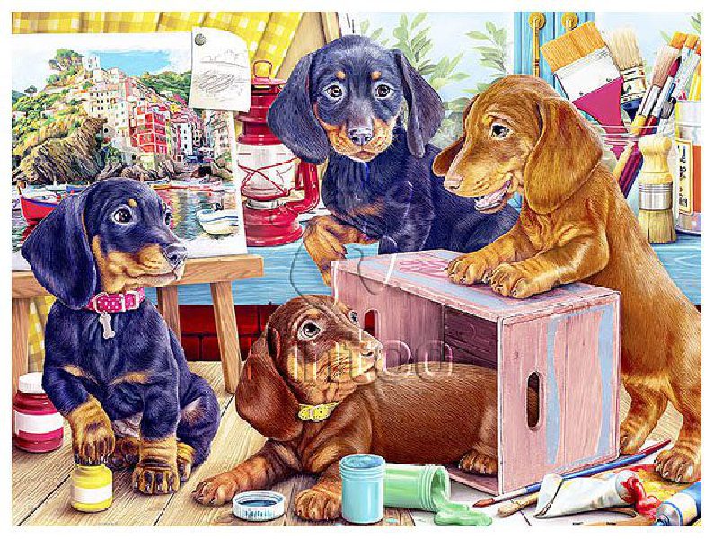 Puppies in the Studio | Pintoo puzzles 1200 pieces