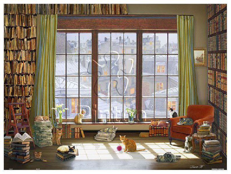 David Maclean : Window Cats | puzzles Pintoo 1200 piezas