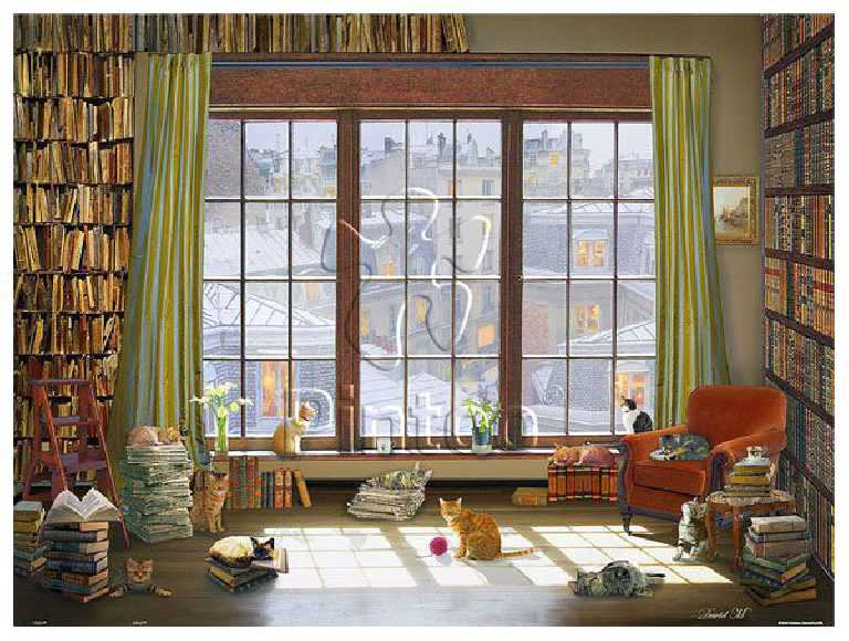 David Maclean : Window Cats | puzzles Pintoo 1200 peces