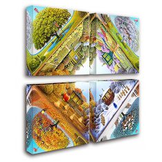 Jacek Yerka : Four Seasons & Apple Tree | puzzles Pintoo 224 peces