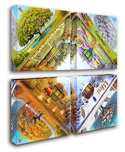 Jacek Yerka : Four Seasons & Apple Tree | puzzles Pintoo 224 piezas