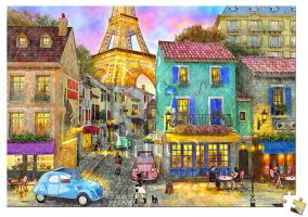 Dominic Davison : Paris Streets | puzzles Pintoo 368 peces