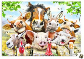 Howard Robinson : Farm selfie | puzzles Pintoo 368 pièces