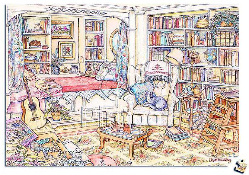 Kim Jacobs : Undisturbed in the Study | Pintoo puzzles 368 pieces