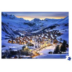 Beautiful Dusk in French Alps Resort | Pintoo puzzles 368 pieces