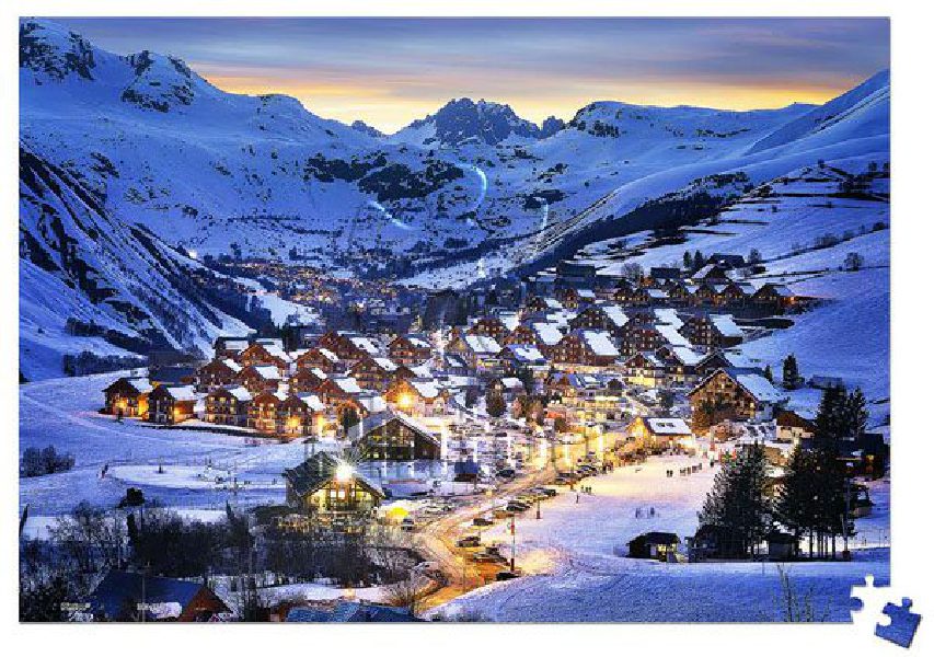 Beautiful Dusk in French Alps Resort | puzzles Pintoo 368 pièces