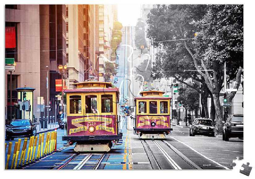 Cable Cars on California Street : San Fr | Pintoo puzzles 368 pieces