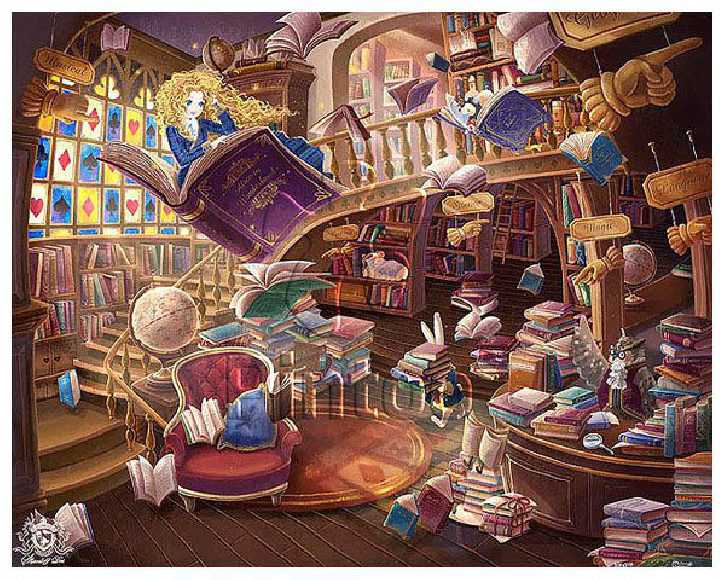 Stanley : Alice in Wonderland : Magic Library | puzzles Pintoo 500 piezas