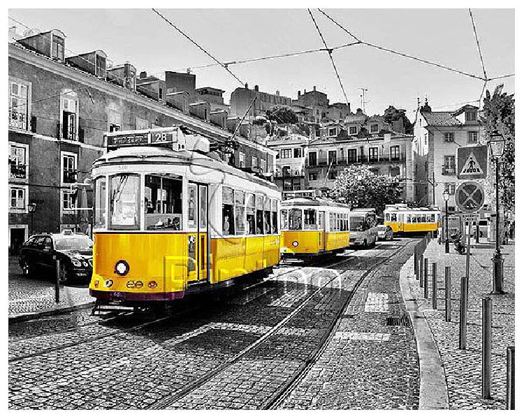 Yellow Trams in Lisbon | puzzles Pintoo 500 pièces