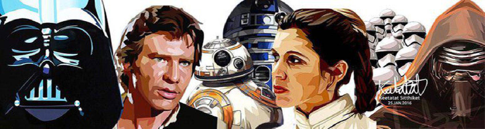 quadres de personatges i composicions de la saga Star Wars