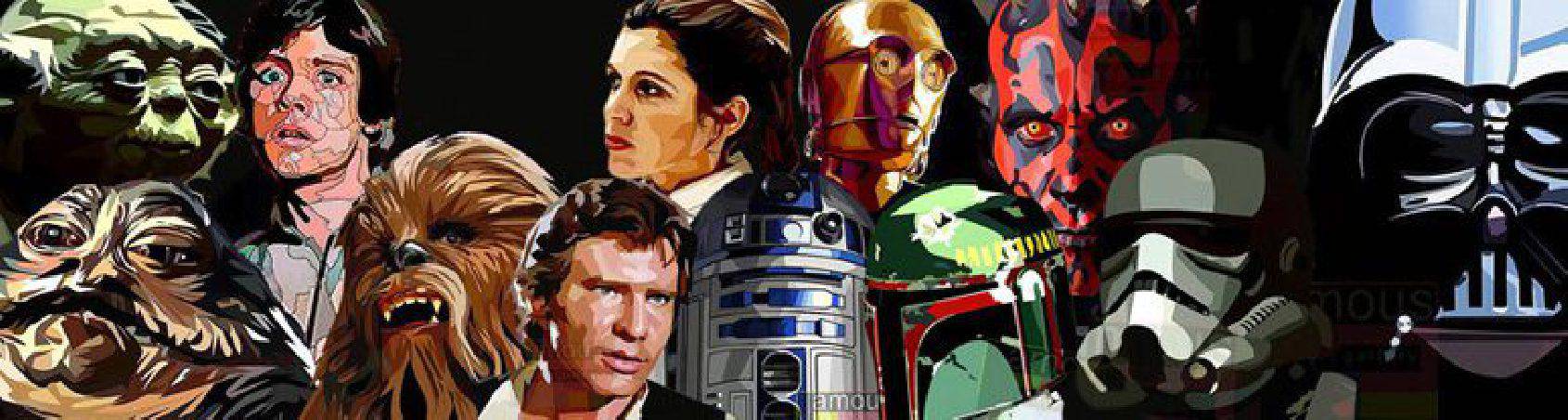 pictures and panoramic scenes Pop Art Star Wars saga characters-To buy