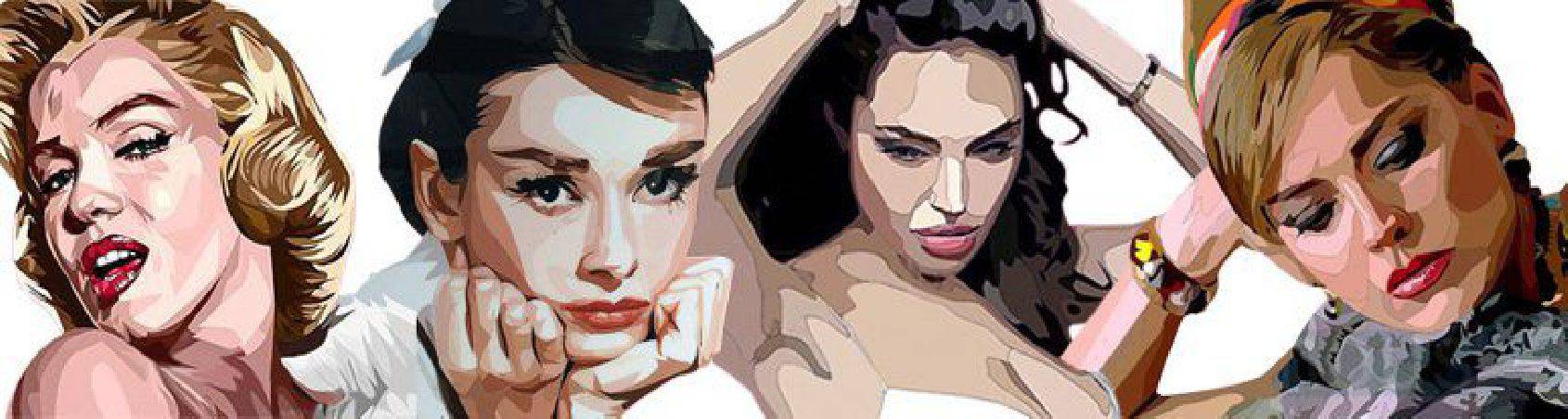 PopArt style paintings-images & compositions film actresses - to buy