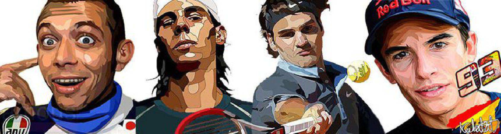 Pop-Art style paintings: Sports: Tennis, F1, Moto GP - to buy