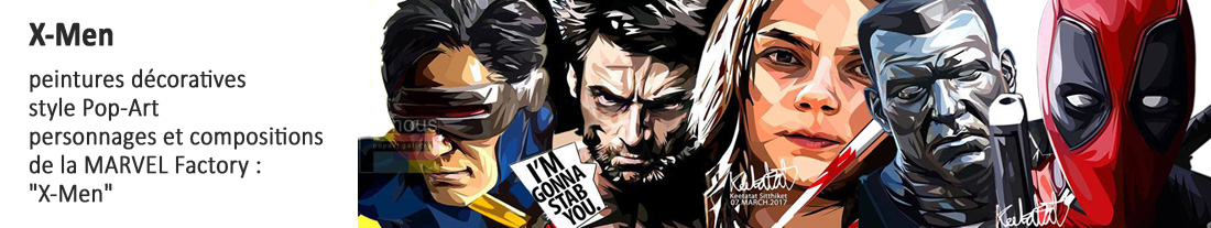 peintures style Pop Art - Marvel : X-Men - à acheter