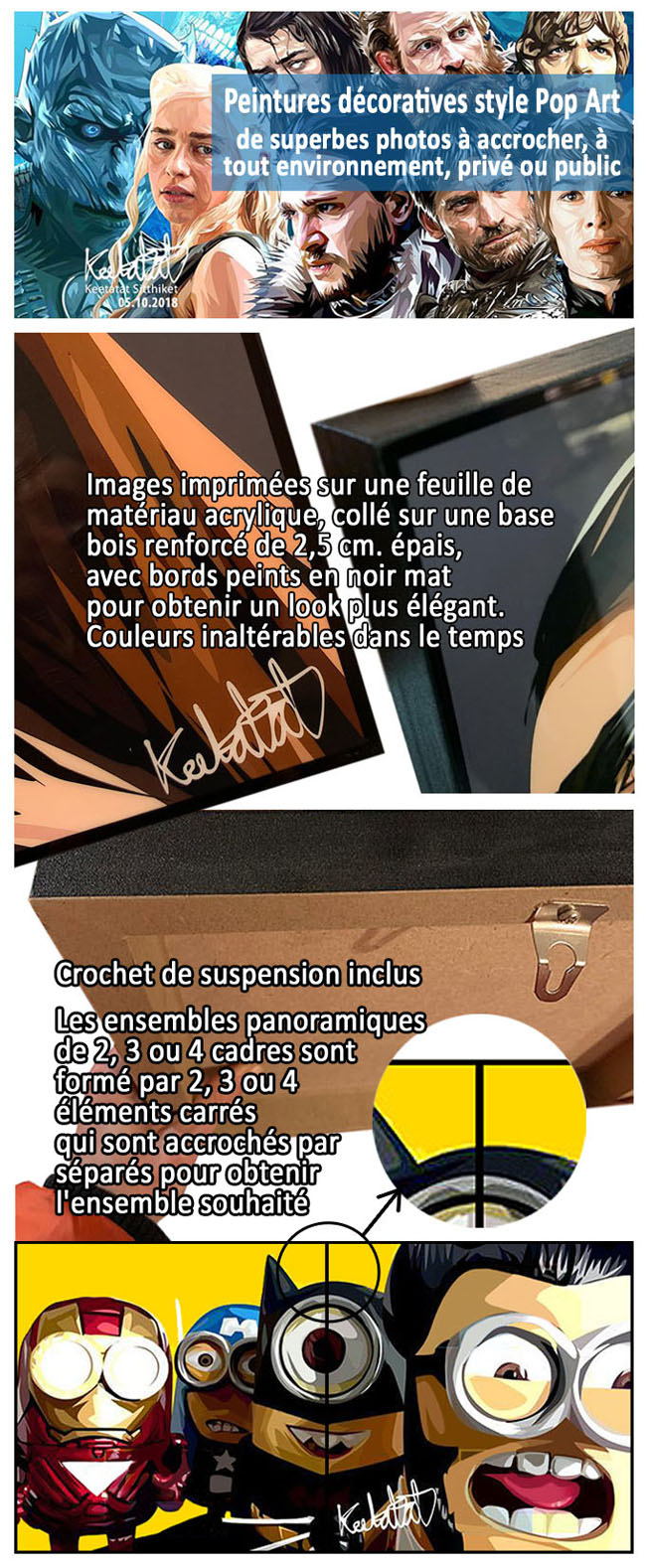 informations et détails sur les tableaux pour une décoration de style Pop Art