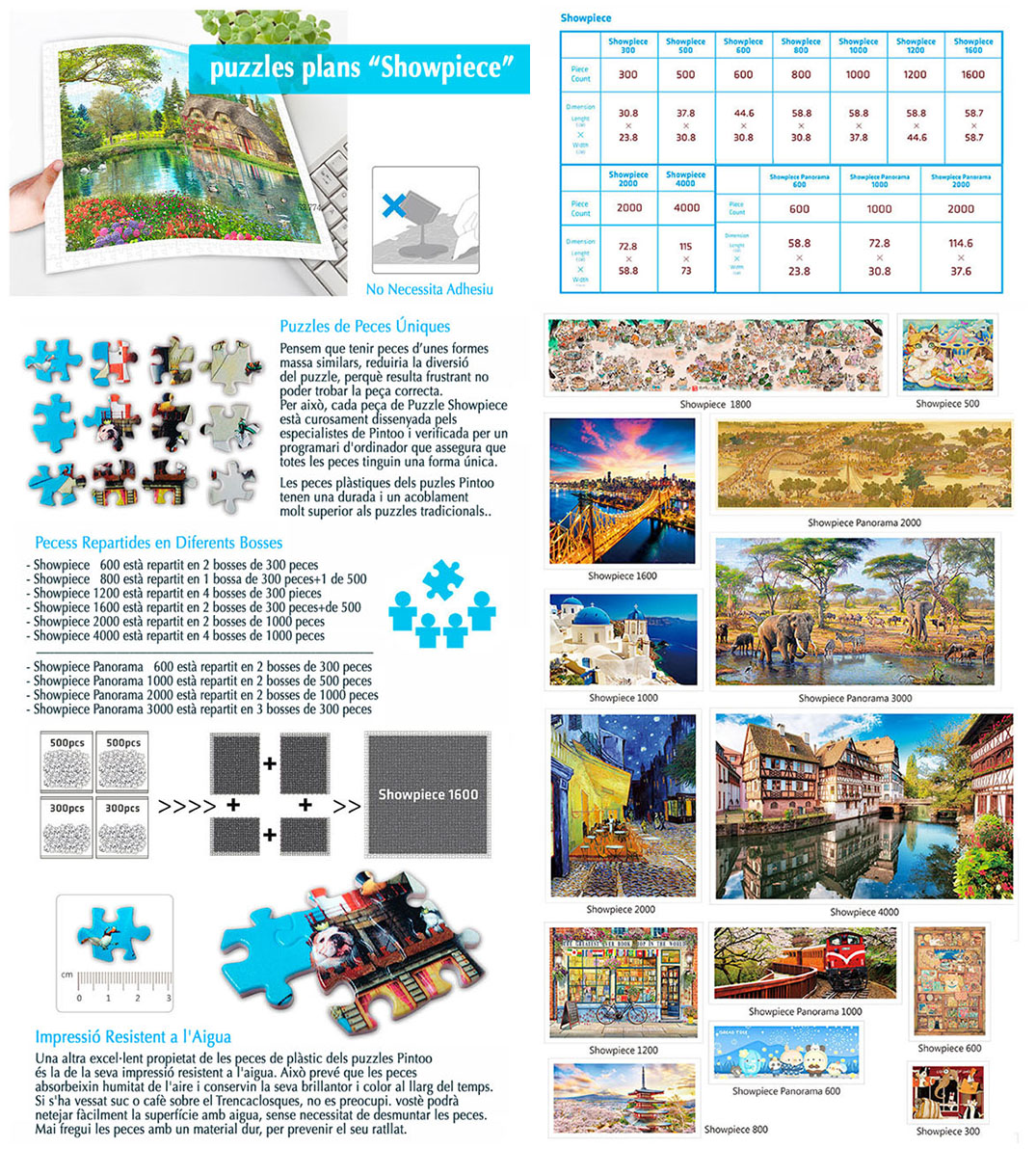 informació sobre els puzzles plans Pintoo Showpiece 300 peces - 4000 peces